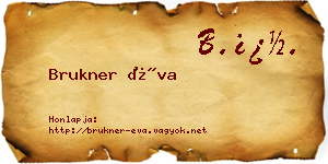 Brukner Éva névjegykártya